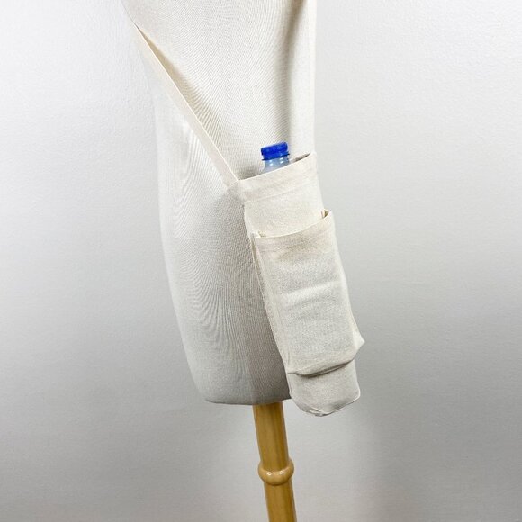 CREATIVE CO-OP | Canvas Water Bottle Phone Wallet Crossbody Holder Carryall Bag - Picture 5 of 10